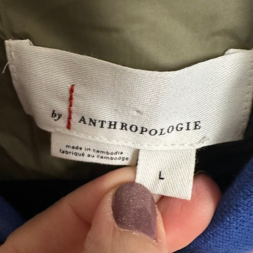 Anthropologie Tierney Fair Isle Mixed Media Quilted Coat Green Large - Picture 3 of 10